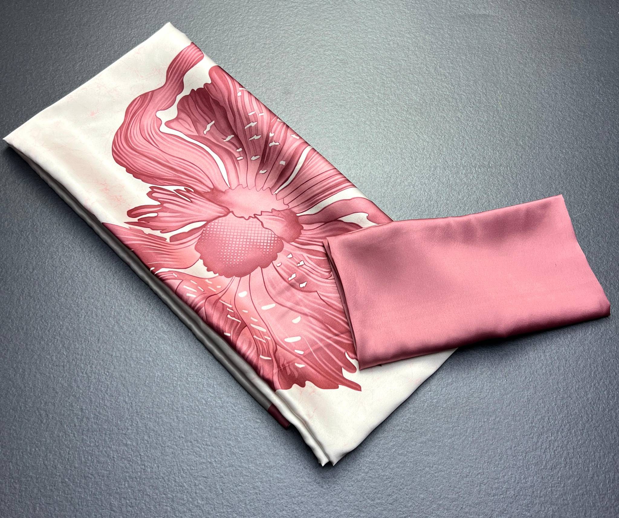 Pink Original Japan Satin Digital Floral Saree